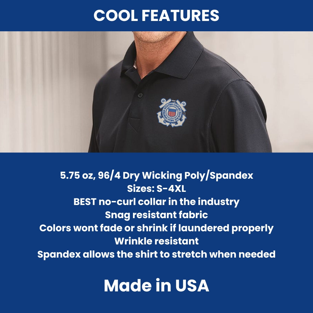 U.S. Coast Guard Insignia Long Sleeve Performance Polo