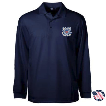 U.S. Coast Guard Insignia Long Sleeve  Performance Polo